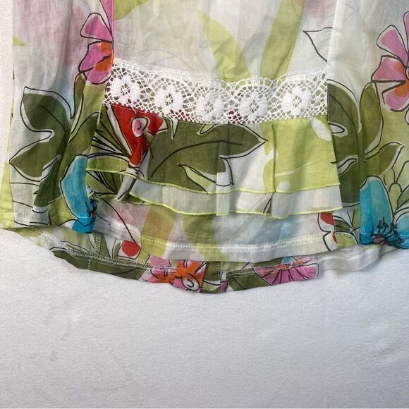 Sea Suns Vintage Semi-Sheer Floral Button Down Shirt Size Small - Picture 7 of 12